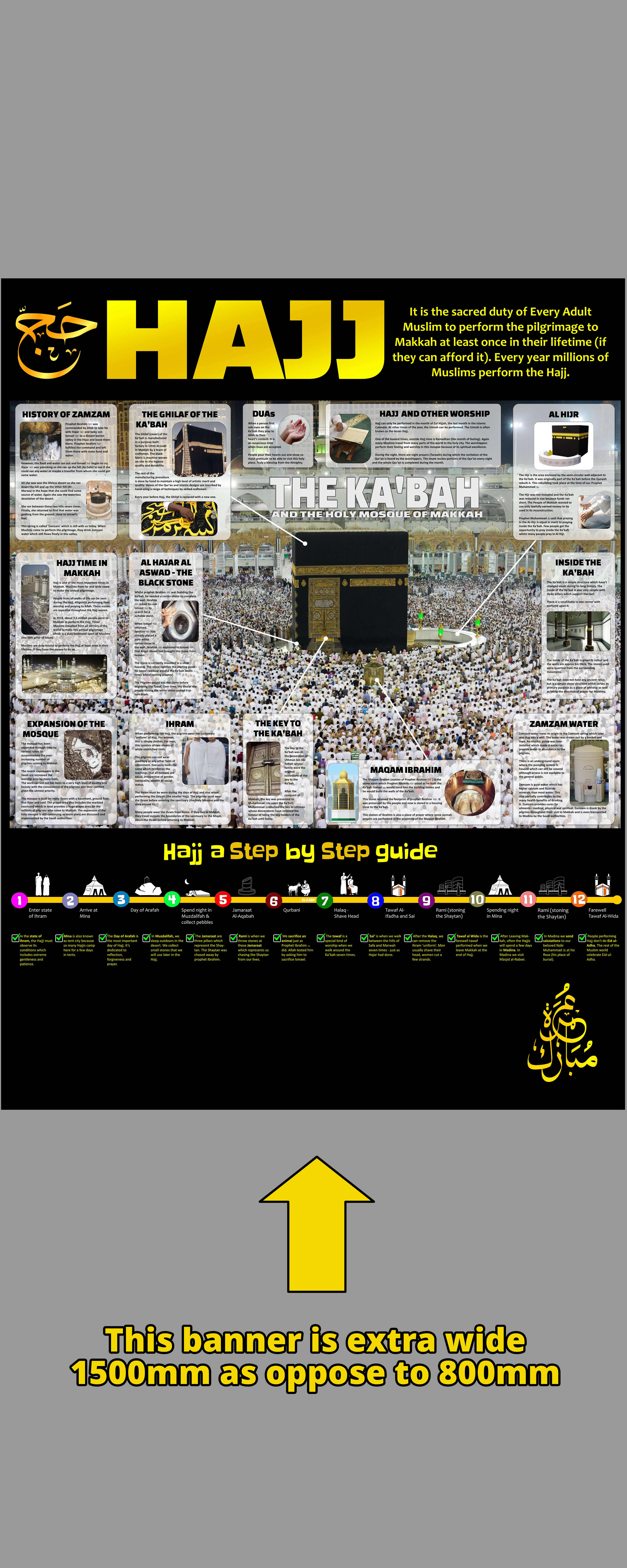 Roller banner - Hajj - the Kabah and Hajj explored and explained (150cmx200cm)