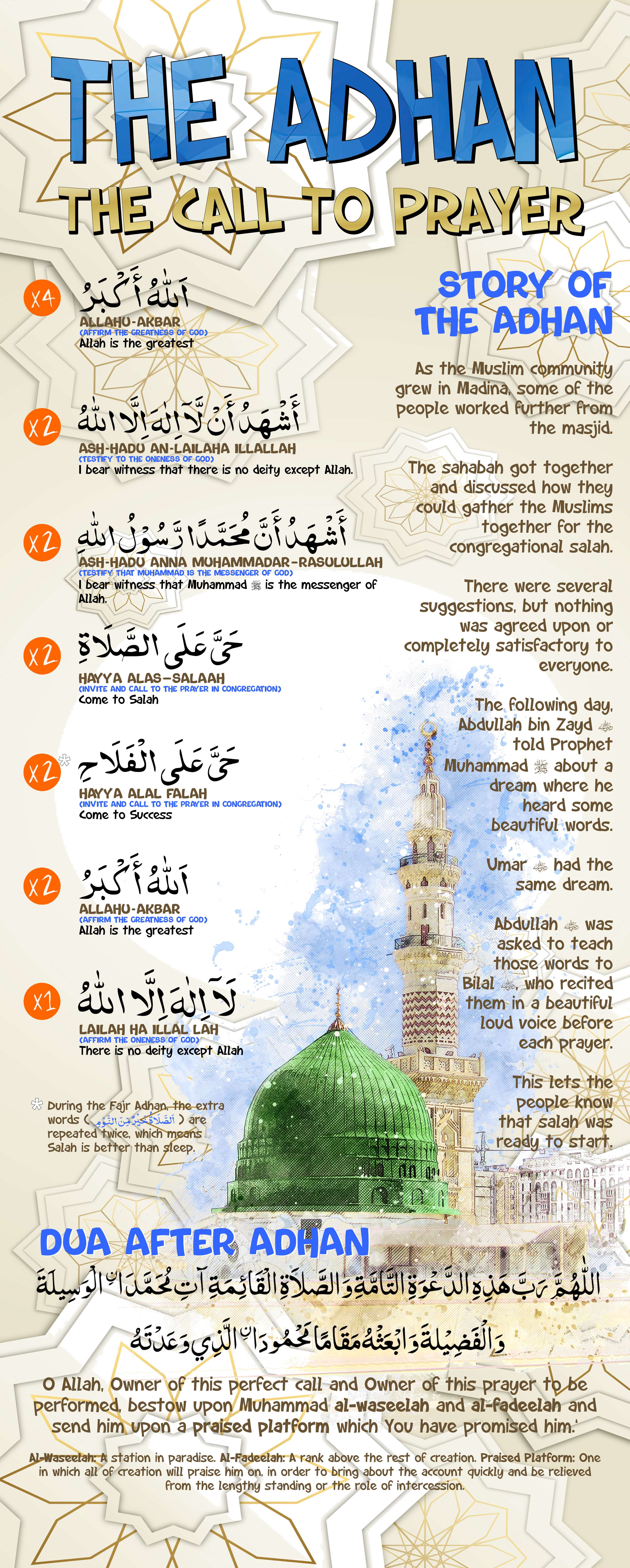 Roller banner - adhan (azan) - the Muslim call to prayer (80cmx200cm)