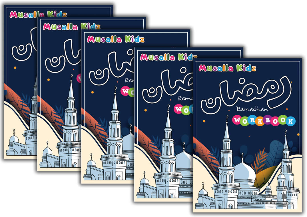 (5 Books) Ramadhan workbook for kidz - a colourful engaging book for introducing young minds to Ramadhan  (A4) - FREE SHIPPING 3 WORKING DAYS